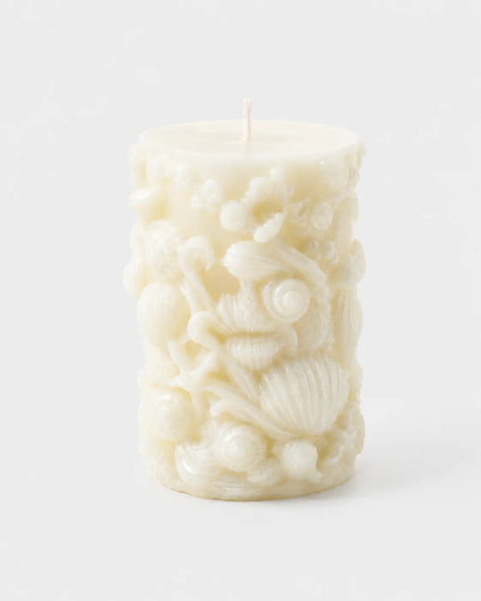 Seashell Pillar French Vanilla Candle