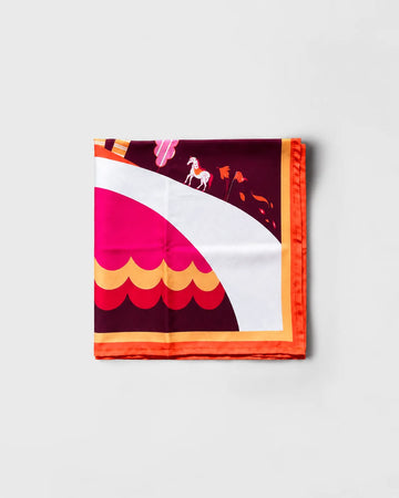 Abstract Horse Printed Square Scarf