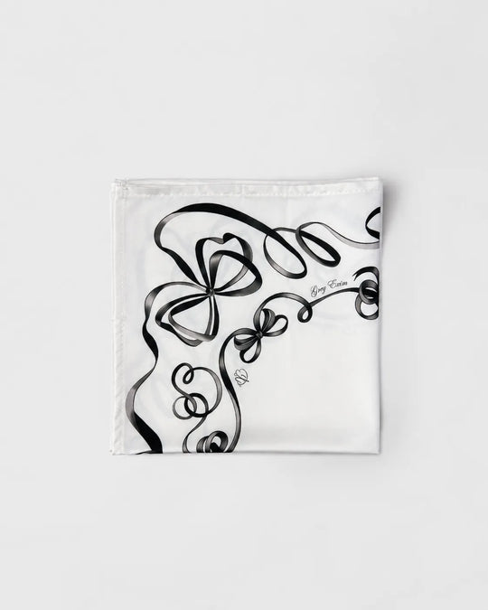 Bow Printed Square Scarf