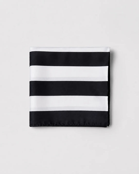 Black & White Chevron Stripe Printed Square Scarf