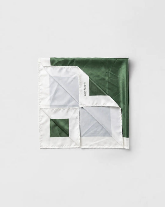 Olive and Light Green Printed  Square Scarf