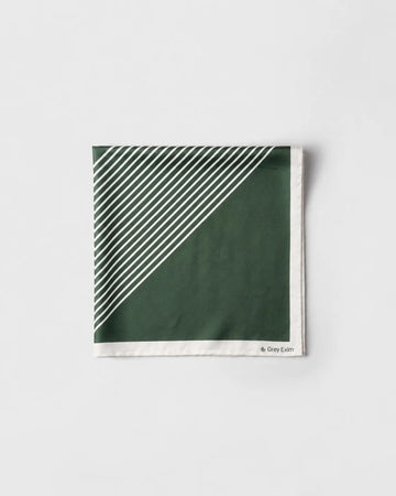 Olive Green Geometric Printed Square Scarf
