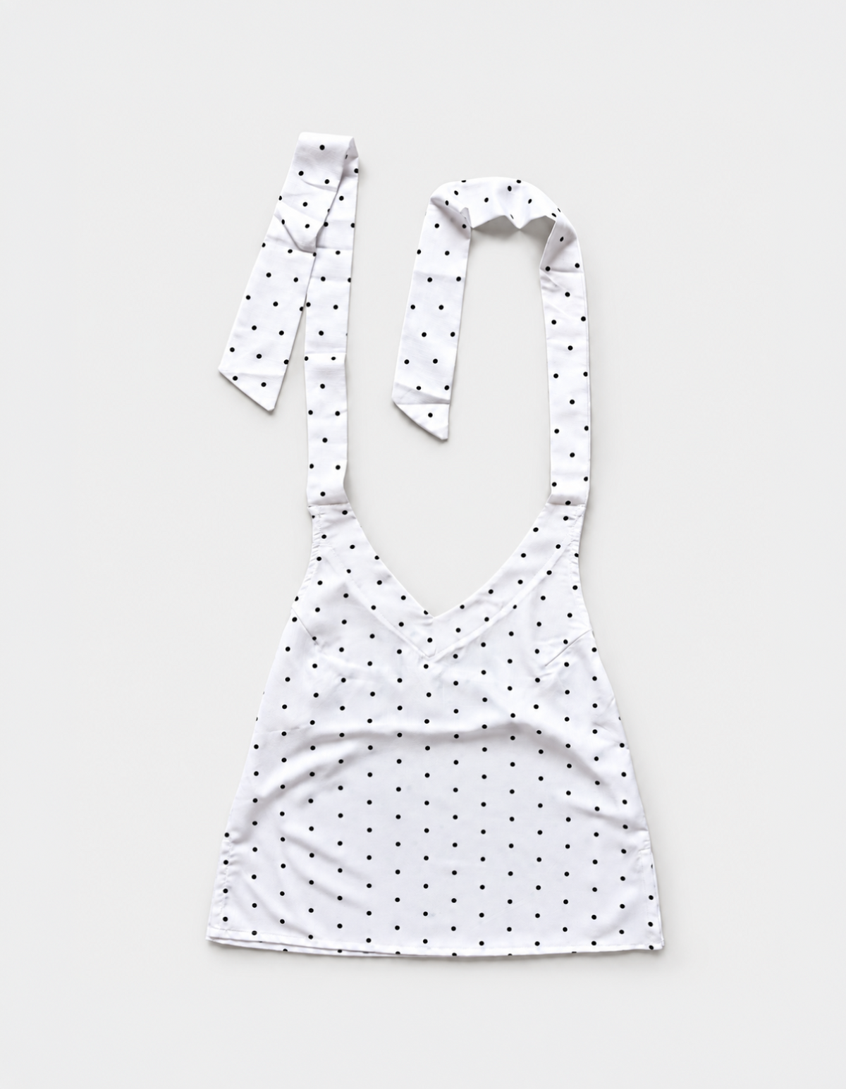 White Polka Dot Halter Crop Top