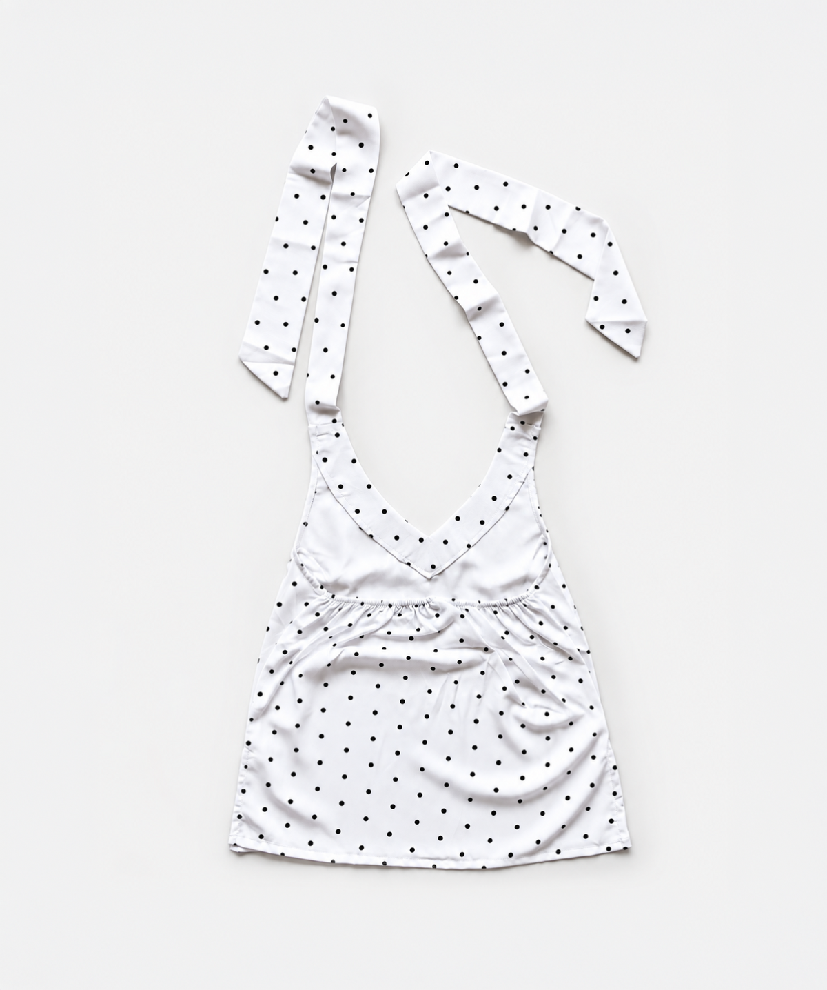 White Polka Dot Halter Crop Top