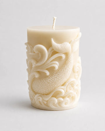 Carved Pillar French Vanilla Candle