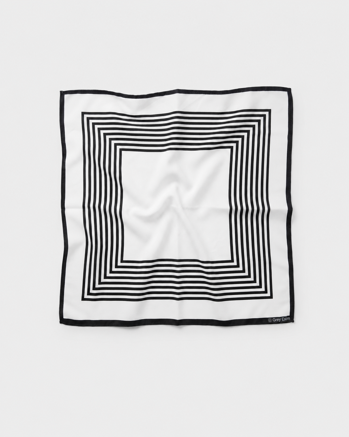 Black and White Striped Pattern Printed Square Scarf