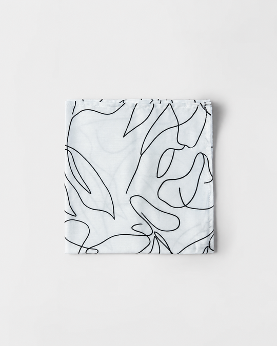 Minimal Abstract Printed Square Scarf
