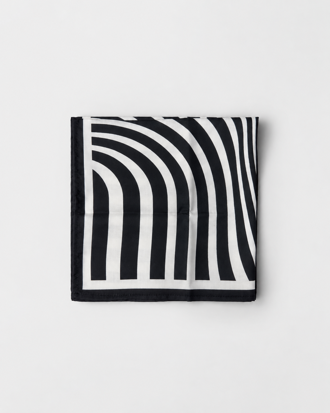Contemporary Striped Wave Printed Square Scarf