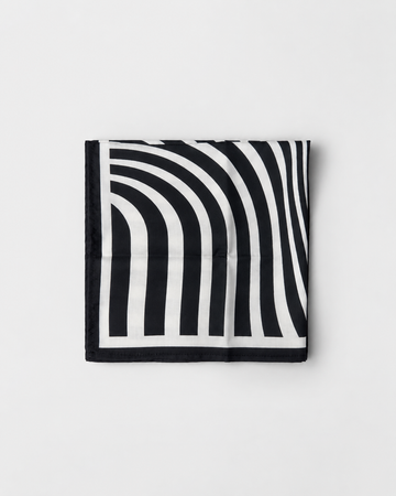 Contemporary Striped Wave Printed Square Scarf