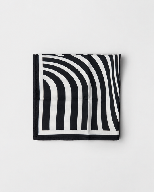 Contemporary Striped Wave Printed Square Scarf