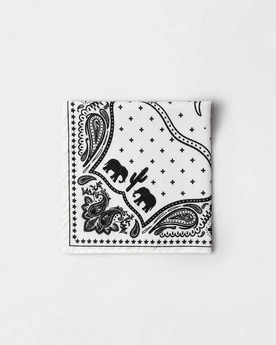 Western Elephant Printed Square Scarf