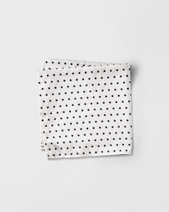 Black & White Polka Dot Printed Square Scarf