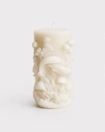 Botanical Mushroom Pillar French Vanilla Candle