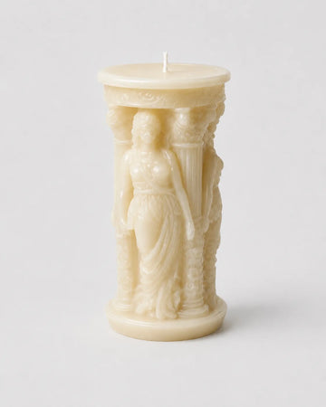 Sculptural Pillar French Vanilla Candle