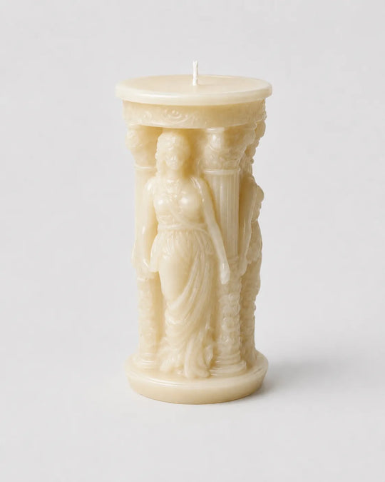 Sculptural Pillar French Vanilla Candle