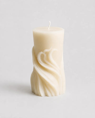 Sculpted Pillar French Vanilla Candle