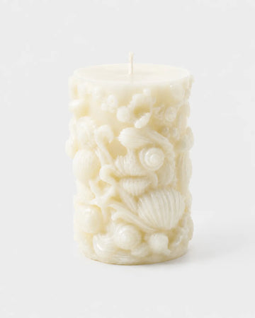 Seashell Pillar French Vanilla Candle