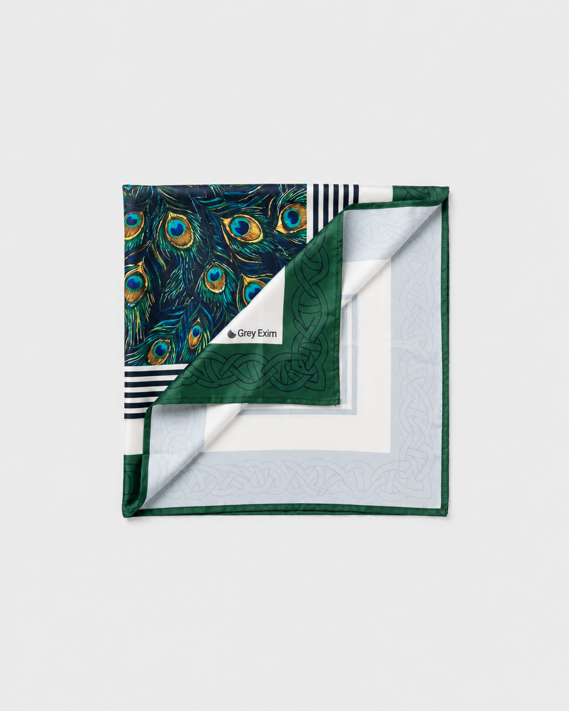 Peacock Feather Printed Square Scarf