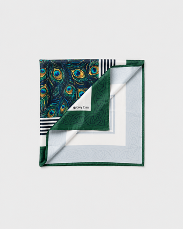 Peacock Feather Printed Square Scarf