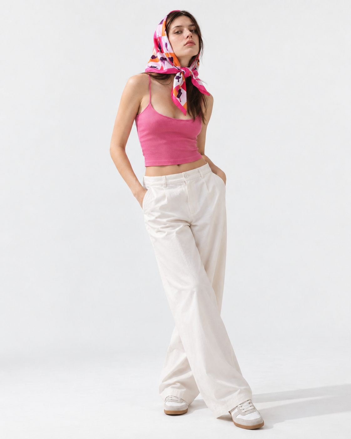 Multicolor Abstract Printed Square Scarf