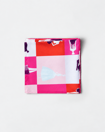 Multicolor Abstract Printed Square Scarf