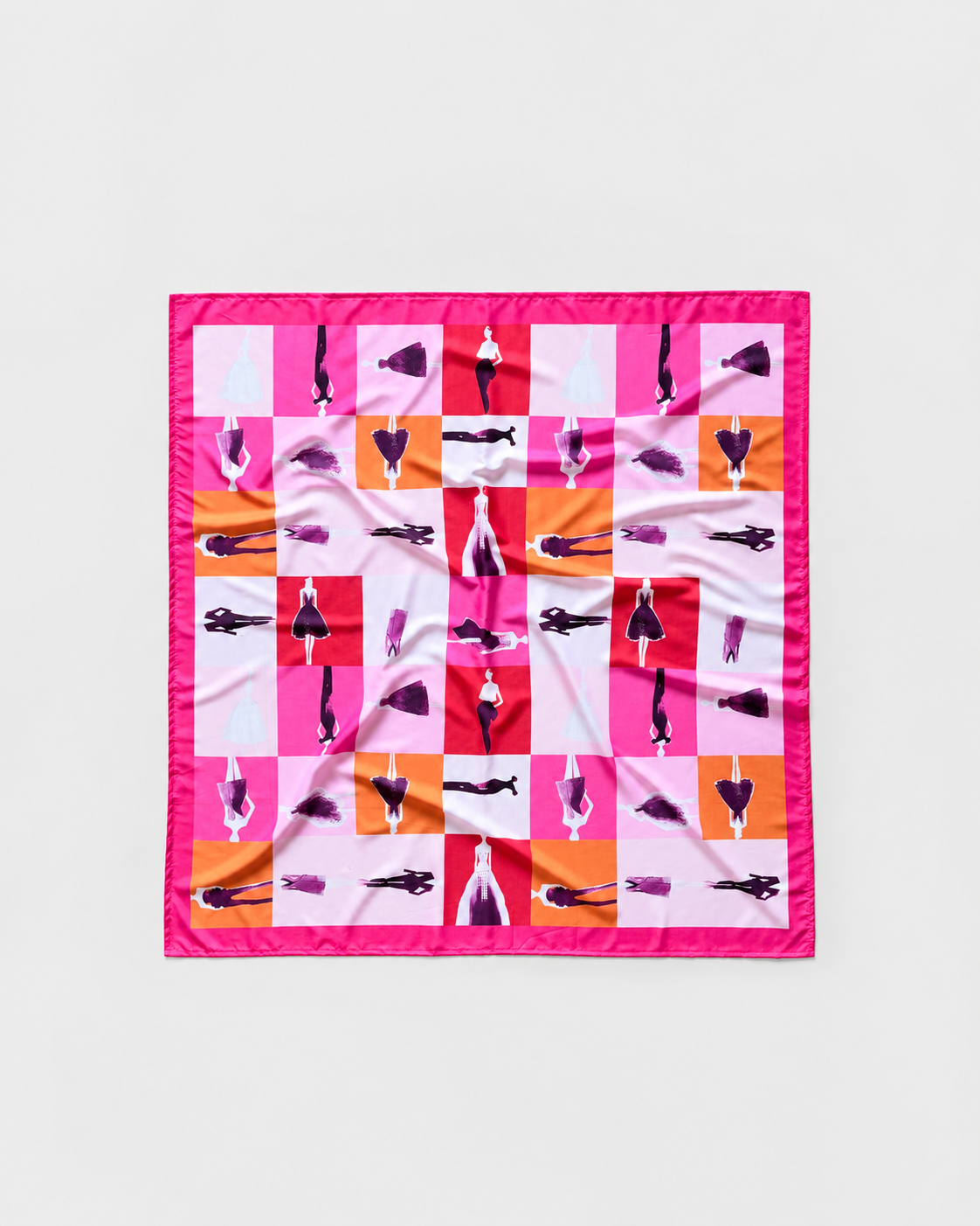 Multicolor Abstract Printed Square Scarf