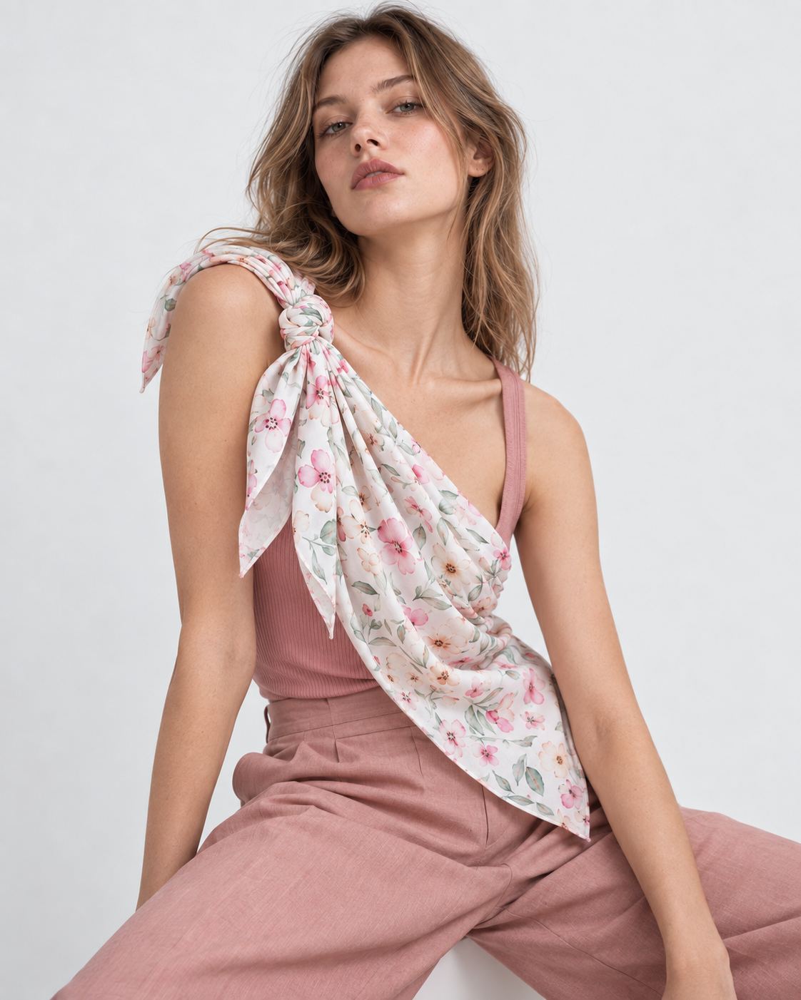 Floral  Printed Square Scarf