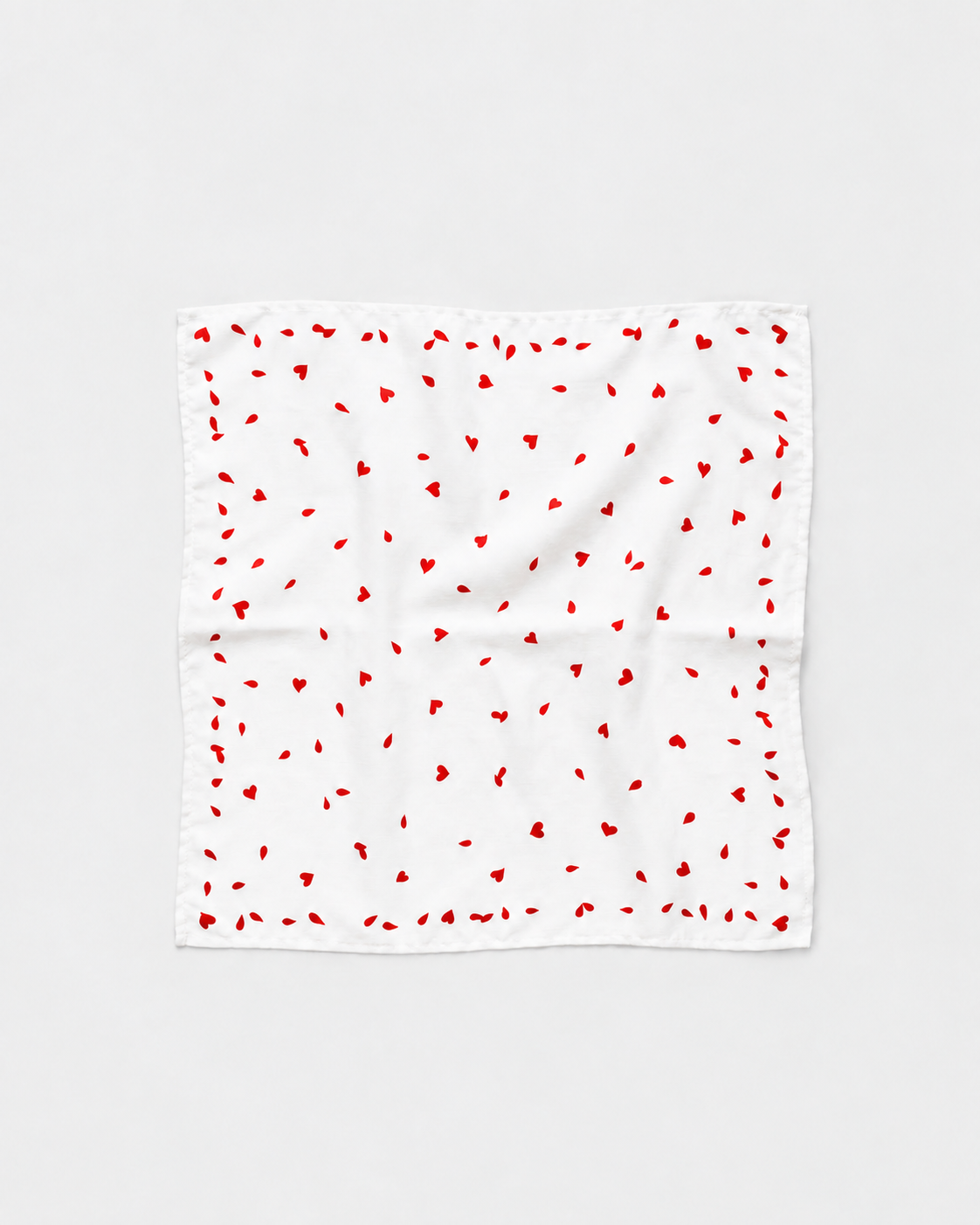 Red Mini Heart Printed Square Scarf