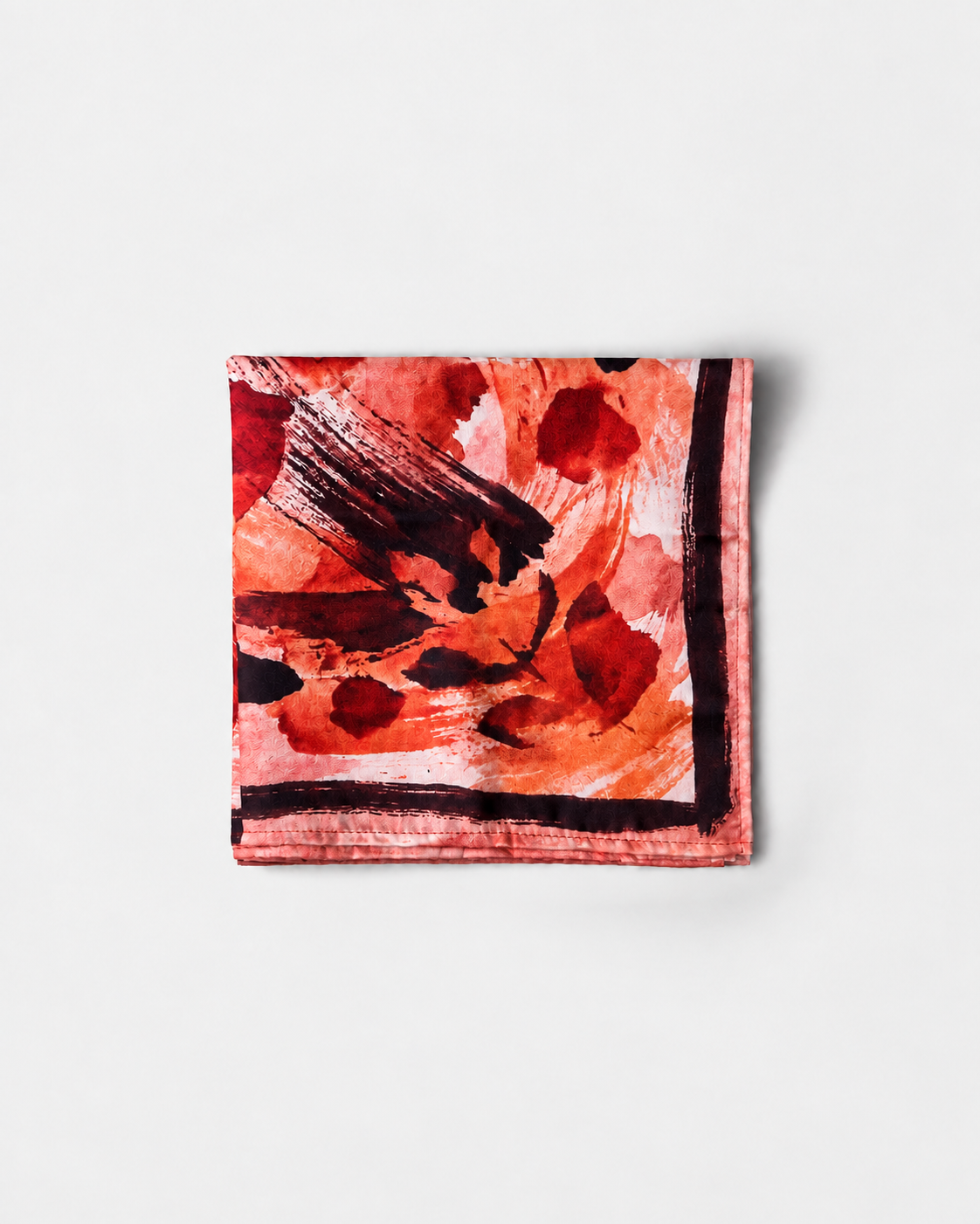 Burnt Orange Abstract Printed Square Scarf