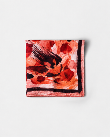 Burnt Orange Abstract Printed Square Scarf