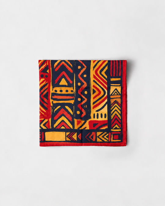 Multi-Color Geometric Printed Square Scarf