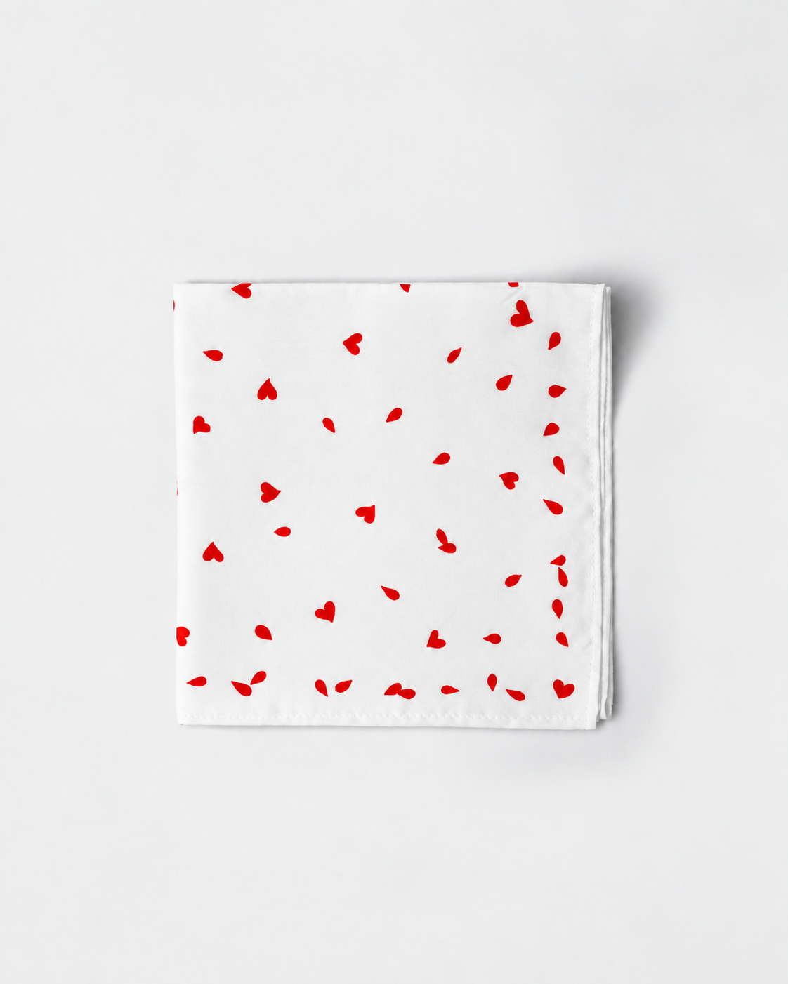 Red Mini Heart Printed Square Scarf