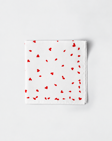 Red Mini Heart Printed Square Scarf