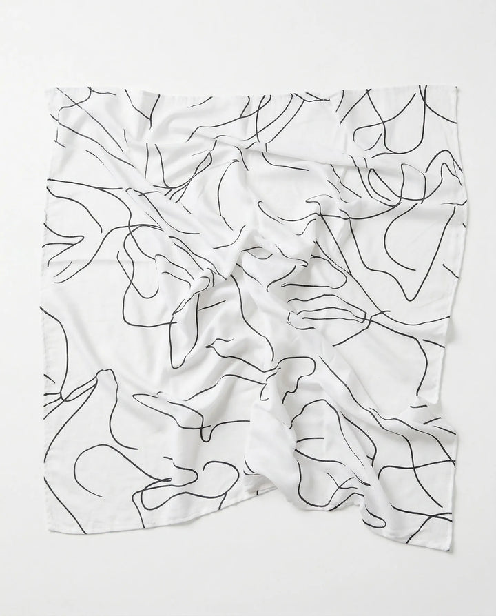 Minimal Abstract Printed Square Scarf