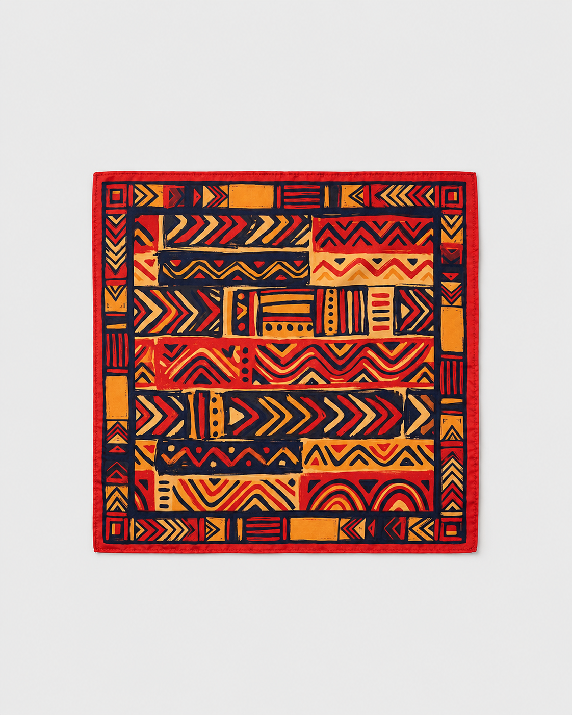 Multi-Color Geometric Printed Square Scarf