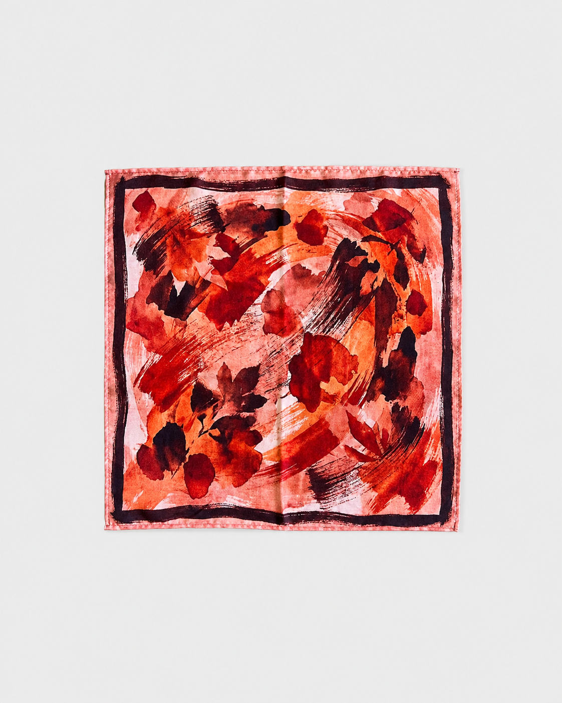 Burnt Orange Abstract Printed Square Scarf