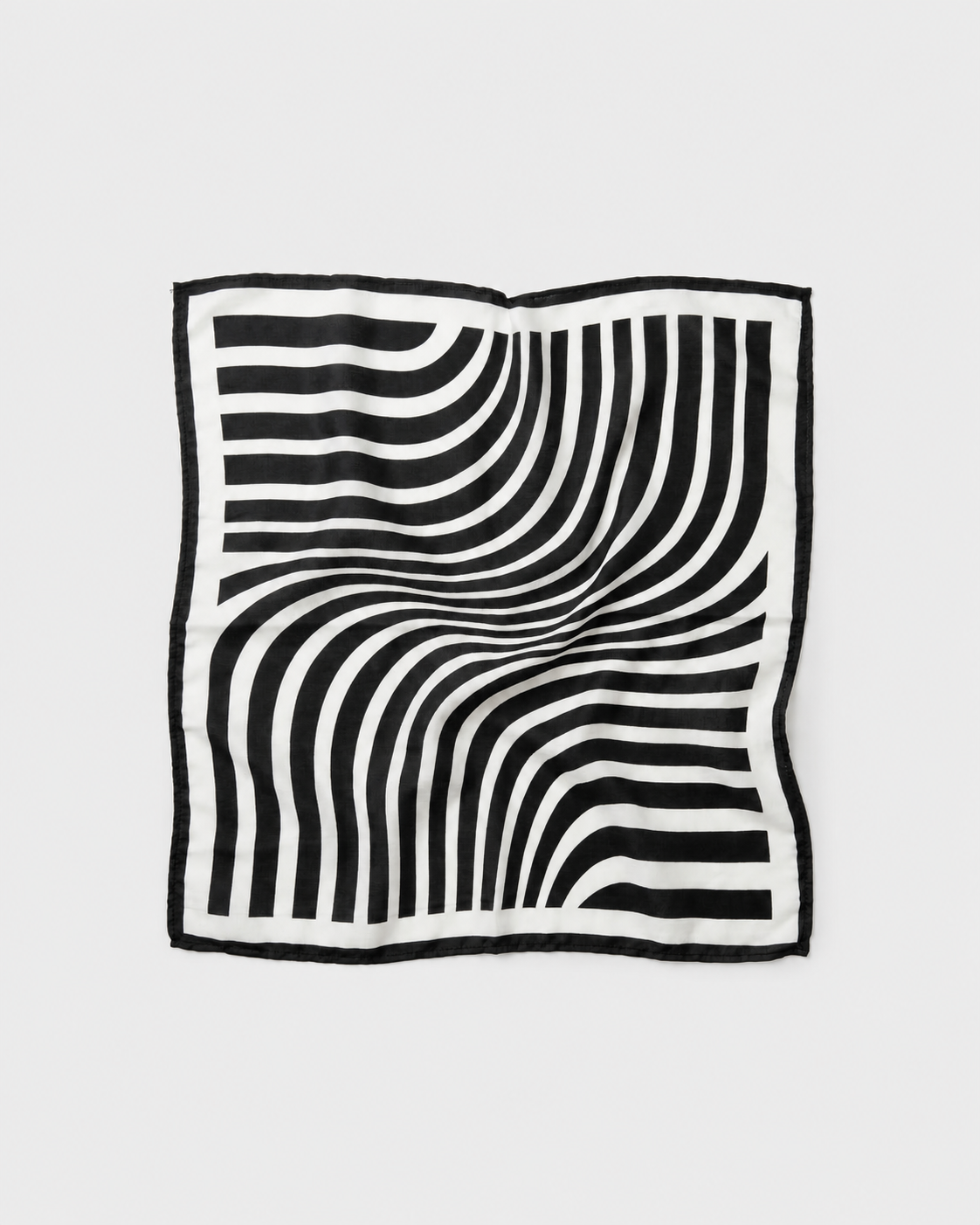 Contemporary Striped Wave Printed Square Scarf