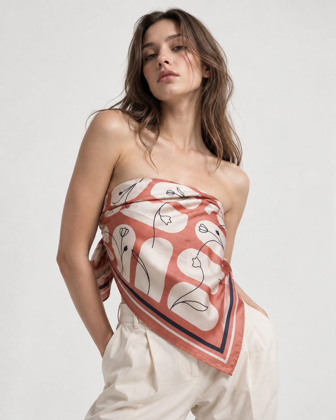 Floral Printed Square Scarf