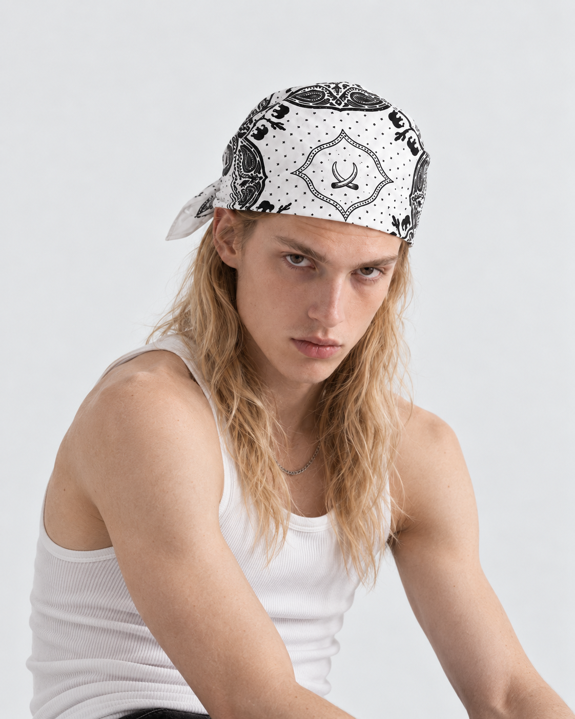 Western Elephant Printed Square Bandana