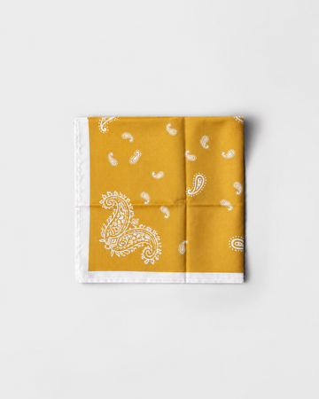 Mustard Paisley Printed Square Scarf