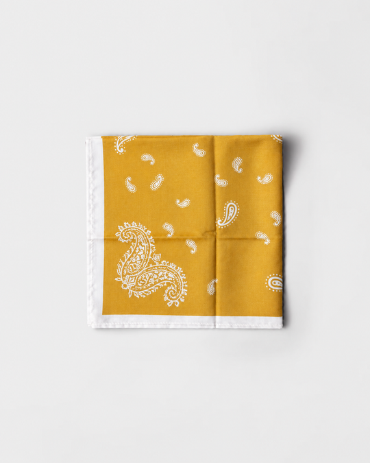 Mustard Paisley Printed Square Scarf
